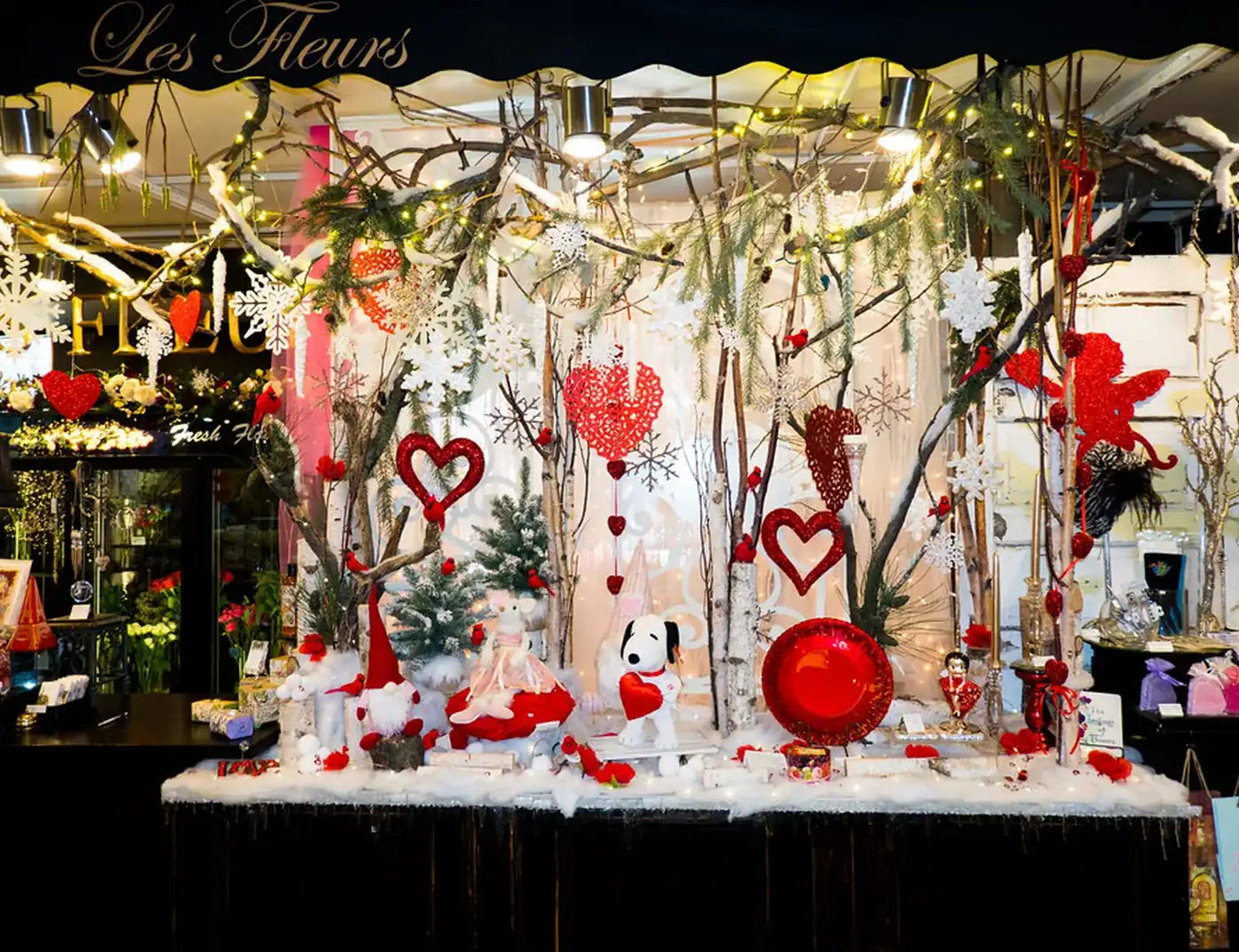 A flower stall stocked with the week's cut stems
